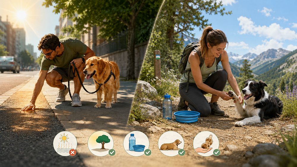 cómo proteger las almohadillas de tu perro en verano